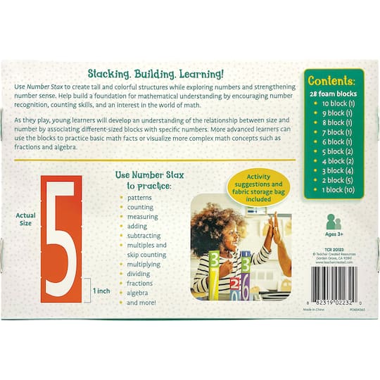 Teacher Created Resources® Number Stax Stacking Foam Number Blocks